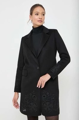 Zdjęcie produktu Twinset płaszcz wełniany kolor czarny przejściowy niezapinany