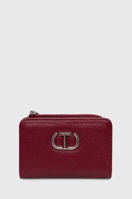 Zdjęcie produktu Twinset portfel skórzany damski kolor bordowy 242TB7017