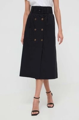 Zdjęcie produktu Twinset spódnica bawełniana kolor czarny midi rozkloszowana