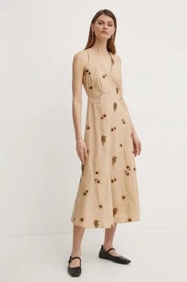 Zdjęcie produktu Twinset sukienka bawełniana kolor beżowy maxi prosta