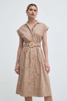 Zdjęcie produktu Twinset sukienka bawełniana kolor beżowy mini rozkloszowana