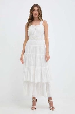 Zdjęcie produktu Twinset sukienka bawełniana kolor biały maxi rozkloszowana
