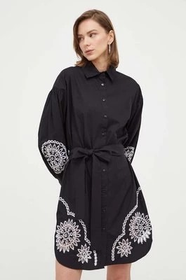 Zdjęcie produktu Twinset sukienka bawełniana kolor czarny mini oversize