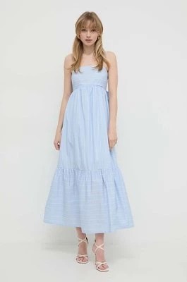Zdjęcie produktu Twinset sukienka bawełniana kolor niebieski maxi rozkloszowana