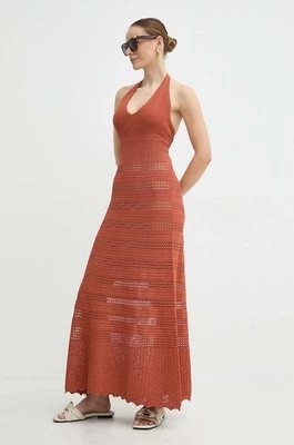 Zdjęcie produktu Twinset sukienka kolor brązowy maxi rozkloszowana