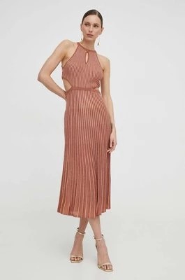 Zdjęcie produktu Twinset sukienka kolor brązowy midi rozkloszowana