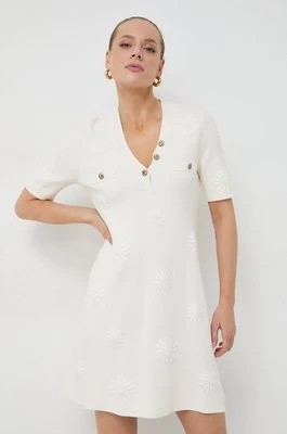 Zdjęcie produktu Twinset sukienka z domieszką wełny kolor beżowy mini rozkloszowana