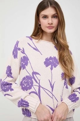 Zdjęcie produktu Twinset sweter bawełniany kolor beżowy lekki