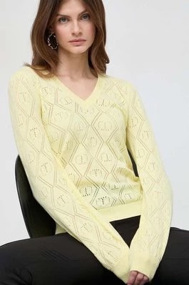 Zdjęcie produktu Twinset sweter z domieszką kaszmiru kolor żółty lekki