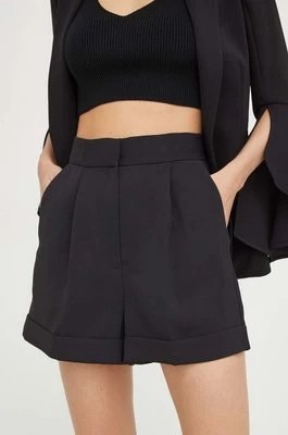Zdjęcie produktu Twinset szorty damskie kolor czarny gładkie high waist