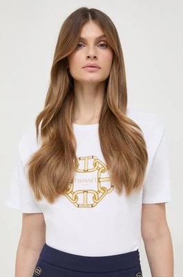 Zdjęcie produktu Twinset t-shirt bawełniany damski kolor biały