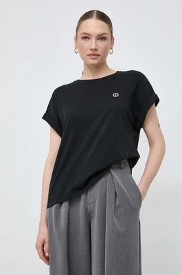 Zdjęcie produktu Twinset t-shirt bawełniany damski kolor czarny