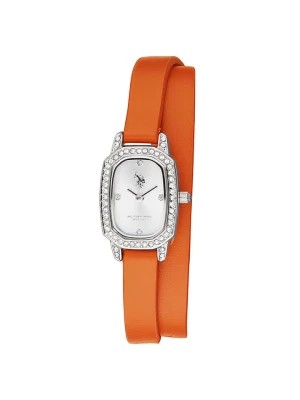Zdjęcie produktu U.S. Polo Assn. Zegarek kwarcowy w kolorze srebrno-pomarańczowym rozmiar: onesize