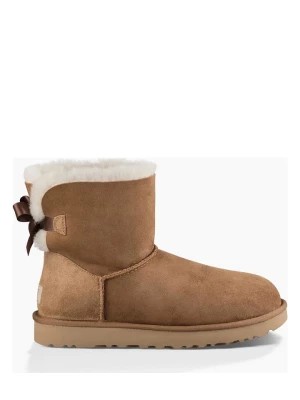 Zdjęcie produktu UGG Skórzane botki "Mini Bailey Bow II" w kolorze karmelowym rozmiar: 36