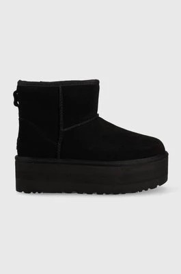 Zdjęcie produktu UGG śniegowce skórzane Classic Mini Platform kolor czarny 1134991.BLK