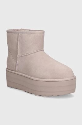 Zdjęcie produktu UGG śniegowce zamszowe Classic Mini Platform kolor fioletowy 1134991-PSK