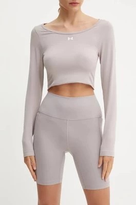 Zdjęcie produktu Under Armour szorty treningowe Meridian kolor fioletowy gładkie high waist 1382521