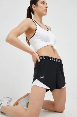 Zdjęcie produktu Under Armour szorty treningowe Play Up 3.0 kolor czarny z nadrukiem medium waist 1344552