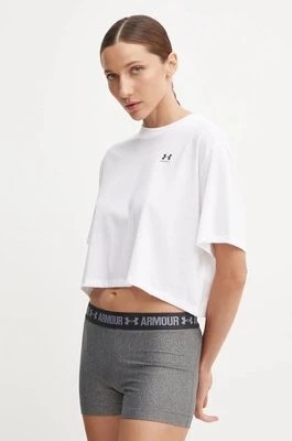 Zdjęcie produktu Under Armour t-shirt treningowy Boxy Crop Logo kolor biały 1386845