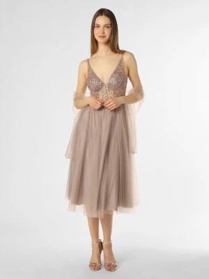 Zdjęcie produktu Unique Damska sukienka wieczorowa z etolą Kobiety Sztuczne włókno różowy jednolity,