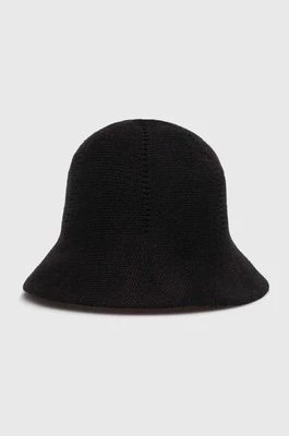 Zdjęcie produktu United Colors of Benetton kapelusz z domieszką lnu kolor czarny