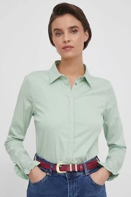 Zdjęcie produktu United Colors of Benetton koszula damska kolor niebieski slim z kołnierzykiem klasycznym