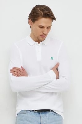 Zdjęcie produktu United Colors of Benetton longsleeve bawełniany kolor biały gładki
