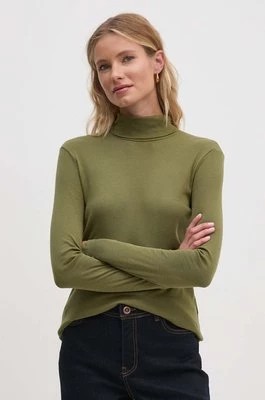 Zdjęcie produktu United Colors of Benetton longsleeve bawełniany kolor zielony z golfem 3GA2E2224