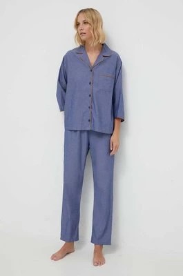 Zdjęcie produktu United Colors of Benetton piżama bawełniana kolor niebieski bawełniana