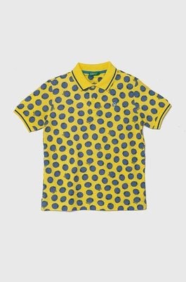 Zdjęcie produktu United Colors of Benetton polo bawełniane dziecięce kolor żółty wzorzysty