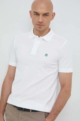 Zdjęcie produktu United Colors of Benetton polo bawełniane kolor biały gładki
