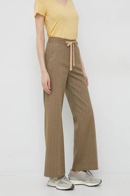 Zdjęcie produktu United Colors of Benetton spodnie damskie kolor beżowy proste high waist