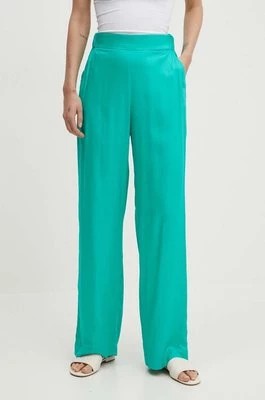 Zdjęcie produktu United Colors of Benetton spodnie damskie kolor zielony szerokie high waist 4XBQDF06Z