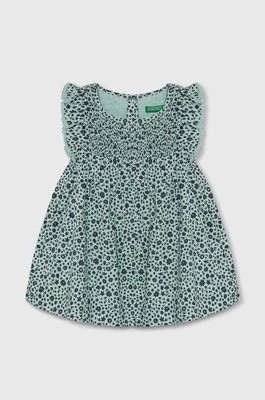 Zdjęcie produktu United Colors of Benetton sukienka dziecięca kolor zielony mini rozkloszowana