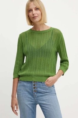 Zdjęcie produktu United Colors of Benetton sweter bawełniany kolor zielony lekki
