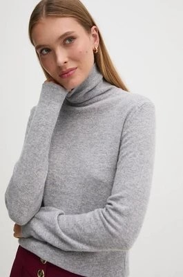 Zdjęcie produktu United Colors of Benetton sweter wełniany damski kolor szary lekki z golfem 1002D2348