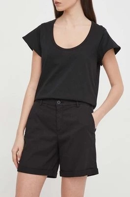 Zdjęcie produktu United Colors of Benetton szorty damskie kolor czarny gładkie high waist