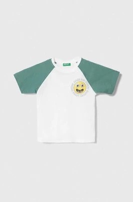 Zdjęcie produktu United Colors of Benetton t-shirt bawełniany dziecięcy kolor biały z aplikacją