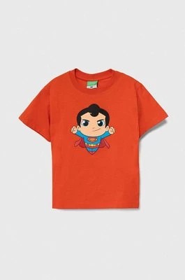 Zdjęcie produktu United Colors of Benetton t-shirt bawełniany dziecięcy kolor czerwony