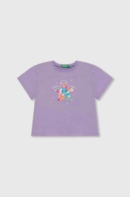 Zdjęcie produktu United Colors of Benetton t-shirt bawełniany dziecięcy kolor fioletowy