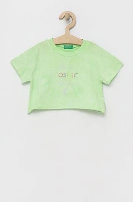 Zdjęcie produktu United Colors of Benetton t-shirt bawełniany dziecięcy kolor zielony