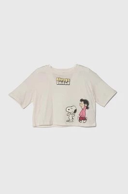 Zdjęcie produktu United Colors of Benetton t-shirt bawełniany dziecięcy X Peanuts kolor beżowy