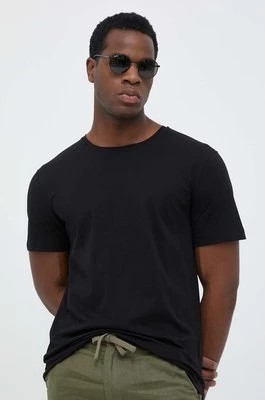 Zdjęcie produktu United Colors of Benetton t-shirt bawełniany kolor czarny gładki