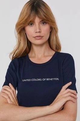 Zdjęcie produktu United Colors of Benetton T-shirt bawełniany kolor granatowy