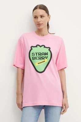 Zdjęcie produktu United Colors of Benetton t-shirt bawełniany kolor różowy z nadrukiem