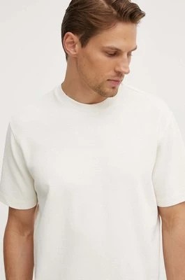 Zdjęcie produktu United Colors of Benetton t-shirt bawełniany męski kolor beżowy gładki
