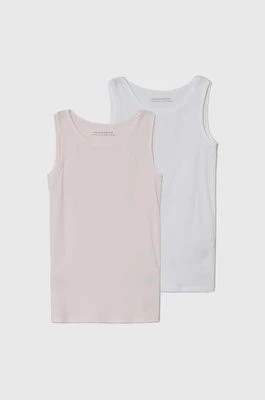 Zdjęcie produktu United Colors of Benetton t-shirt dziecięcy 2-pack kolor różowy gładki