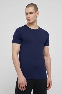 Zdjęcie produktu United Colors of Benetton t-shirt piżamowy bawełniany kolor granatowy gładka
