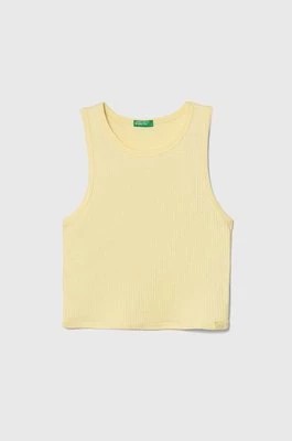 Zdjęcie produktu United Colors of Benetton top bawełniany dziecięcy kolor żółty