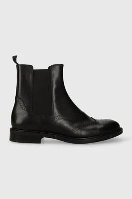 Zdjęcie produktu Vagabond Shoemakers sztyblety skórzane AMINA damskie kolor czarny na płaskim obcasie 5603.101.20